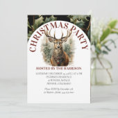 Reindear Retro Classic Schattigee Waterverf Kerst Kaart (Staand voorkant)