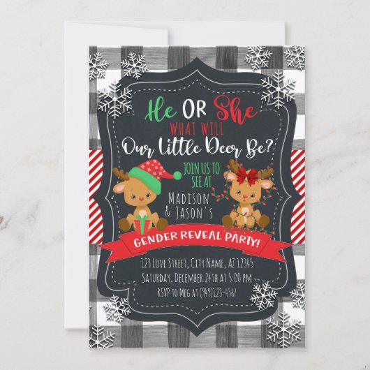 Reindedargender onthulling kerstfeest Baby Kaart (Voorkant)