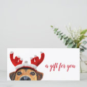 Reindedarkopband Cute Fun Dog-kerstkaartje (Staand voorkant)