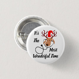 Reindedarm Kerstmis Ronde Button 3,2 Cm