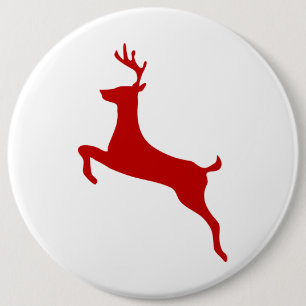 Reindedarm met Kerstmis Red Silhouette Golf Balls Ronde Button 6,0 Cm