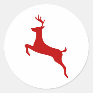 Reindedarm met Kerstmis Red Silhouette Golf Balls Ronde Sticker