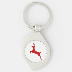 Reindedarm met Kerstmis Red Silhouette Golf Balls Sleutelhanger