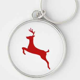 Reindedarm met Kerstmis Red Silhouette Golf Balls Sleutelhanger