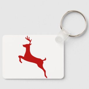 Reindedarm met Kerstmis Red Silhouette Trucker Hat Sleutelhanger