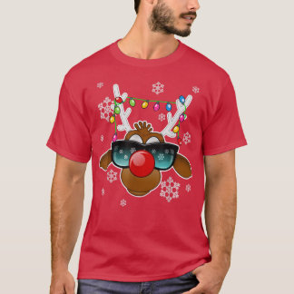 Reindedarm Xmas licht Zonnebrillen Familie Merry C T-shirt