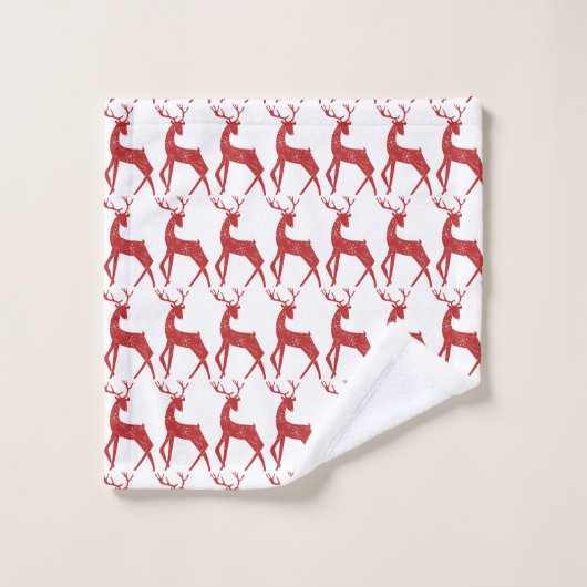 Reindedarmen en Snowflakes Reindekerst Bad Handdoek (Wasdoekje)