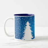 Reindedarmontsteking in de sneeuwkerst-Mok Tweekleurige Koffiemok (Links)