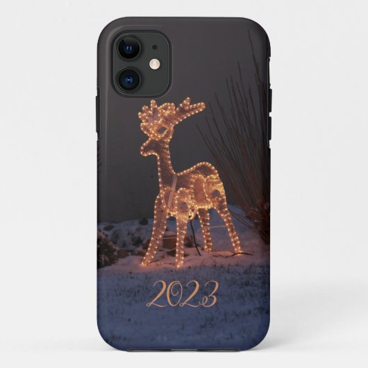 Reindedarmontsteking in licht Kerstmis Case-Mate iPhone Case (Achterkant)