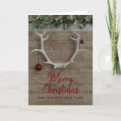Reindeder Antlers Non Photo Carte de Noël (Devant)
