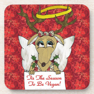 Reindeer Angel is het seizoen van de Vegan Drankjes Onderzetter