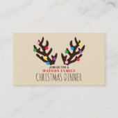 Reindeer Antlers, kerstfeestkaartje uitnodigen Informatiekaartje (Voorkant)