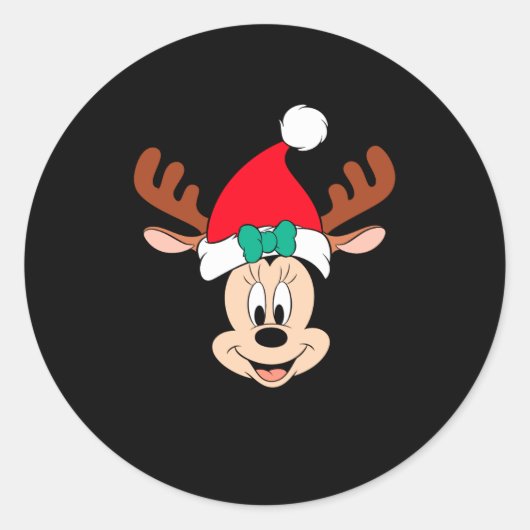 Reindeer Antlers Santa Hat  Ronde Sticker (Voorkant)