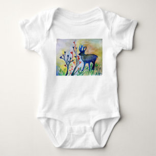 Reindeer Autumn Love Baby Jersey Bodysuit, White Romper