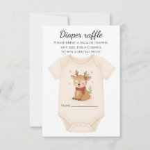 Reindeer Baby Shower Diaper Raffle