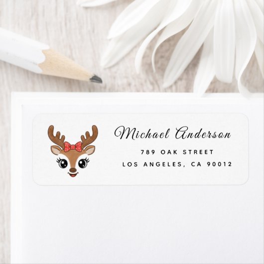  Reindeer Baby Shower Return Address Label (Insitu)