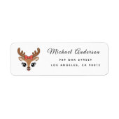  Reindeer Baby Shower Return Address Label (Voorkant)