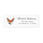  Reindeer Baby Shower Return Address Label (Voorkant)