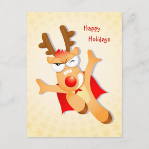 Reindeer batman heureux vacances Carte postale