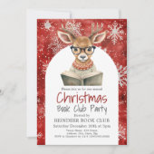 Reindeer Book Club Noël Fête Invitation (Devant)