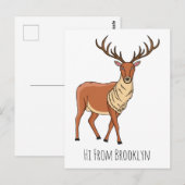 Reindeer cartoon illustration briefkaart (Voorkant / Achterkant)