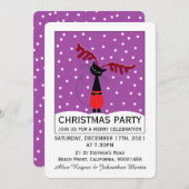 Reindeer Chat Fête de Noël Invitation (Devant / Derrière)