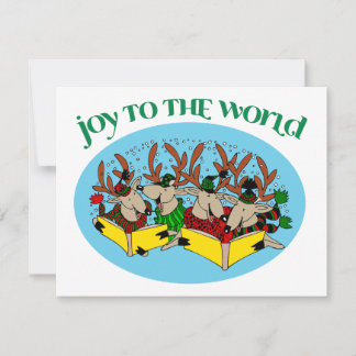 Reindeer Choir - Joy to World Feestdagenkaart