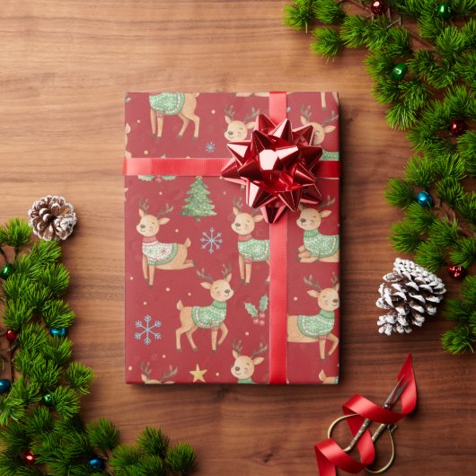 Reindeer, Christmas Cadeaupapier (Feestdagen Geschenken)