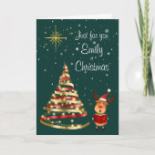 Reindeer Christmas Carol Singer Carte de voeux (Devant)