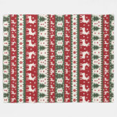 Reindeer Christmas Fleece Blanket (Voorkant (Horizontaal))