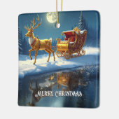 Reindeer Christmas Sleigh Holiday Ornament (Links)