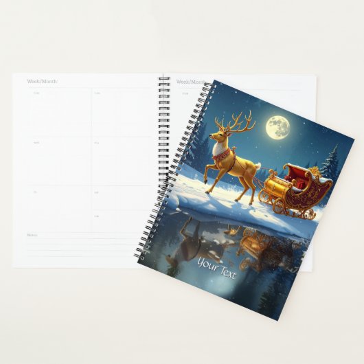 Reindeer Christmas Sleigh Holiday Planner (Devant avec enveloppe)