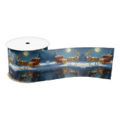 Reindeer Christmas Sleigh Holiday Satin Lint (Spoel)
