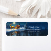 Reindeer Christmas Sleigh Return Address Label (Insitu)