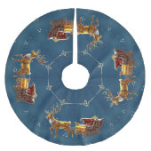 Reindeer Christmas Sleigh Tree Skirt Kerstboom Rok (Voorkant)