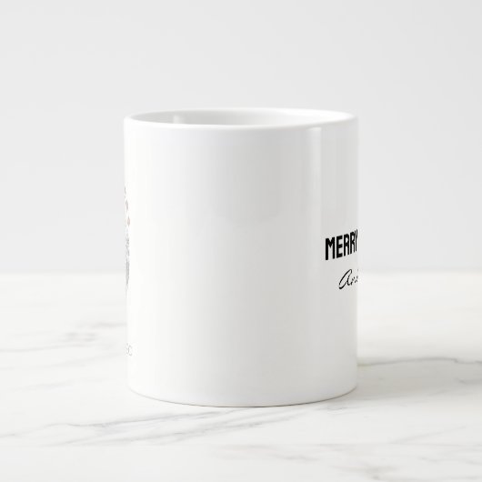  Reindeer coffee mugs cartoon cute typography Extra Grote Beker (Voorkant)