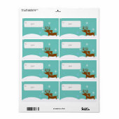 Reindeer Dachshund Holiday Gift Label Sticky Label (Full Sheet)