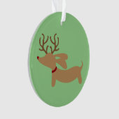 Reindeer Dachshund-kerstboomversiering Ornament (voorkant)