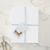 Reindeer Dachshund Merry Kerstmis Cadeaulabel (Met Touw)