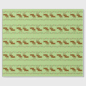 Reindeer Dachshund Papier cadeau de Noël (Plat)