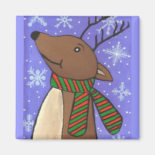 Reindeer de Noël - aimant de vacances (Devant)