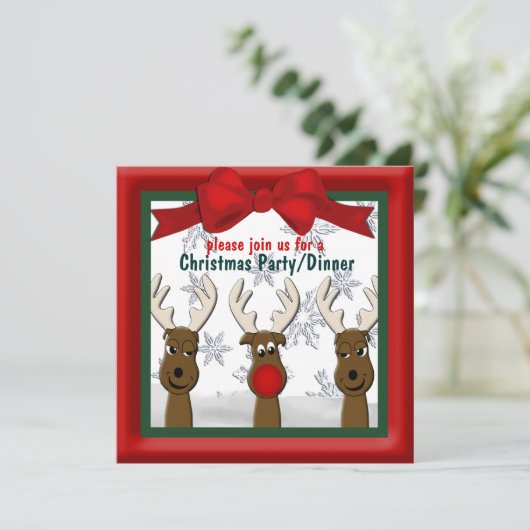 Reindeer de Noël / Dîner Invitation (Debout devant)