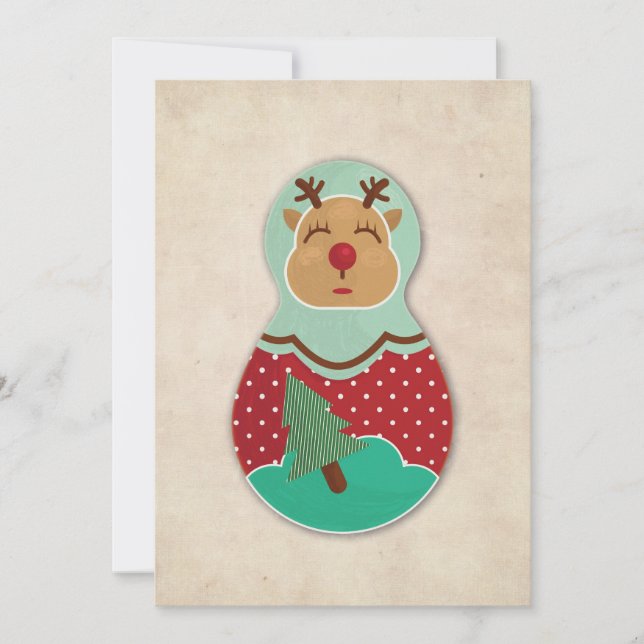 Reindeer,Deer, Russian doll, Babushka, Matroshka (Voorkant)