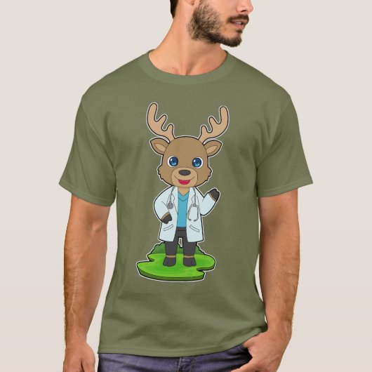 Reindeer Doctor Stethoscope T-shirt (Voorkant)
