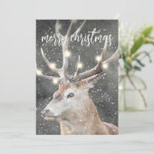 Reindeer En Hiver Carte De Voeux Vacances Neige (Debout devant)