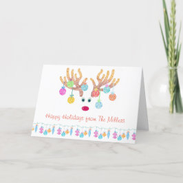 Reindeer en Ornaments Holiday Greeting Card Feestdagen Kaart