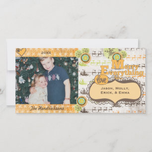 Reindeer en Snowflakes Holiday Fotokaart Feestdagenkaart