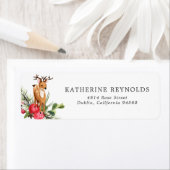 Reindeer | Étiquette d'adresse de retour pour bébé (En situation)