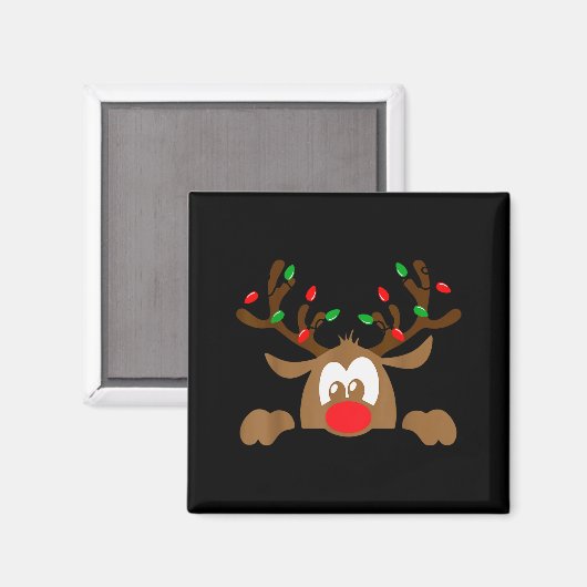 Reindeer Face Matching Family Christmas Deer Girl Magneet (Voorkant / Achterkant)