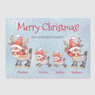 Reindeer Family Carte de Noël Joyeux Personnalisée